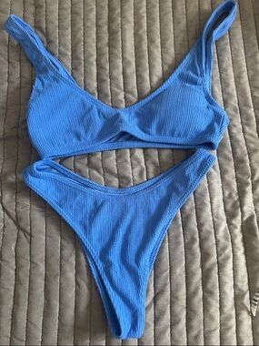 Billabong Blue Ribbed Bikini Set
